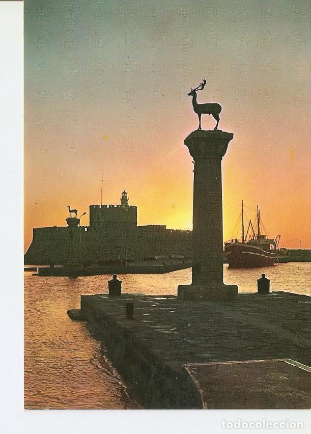 Postkarten: Postal 024247 : Rhodes: Entrance of the Madrakis harbour - Varios
