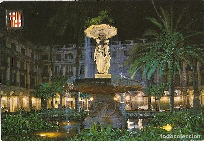 Cartoline: Postal 025645 : Plaza Real. Vista nocturna. Barcelona - Varios