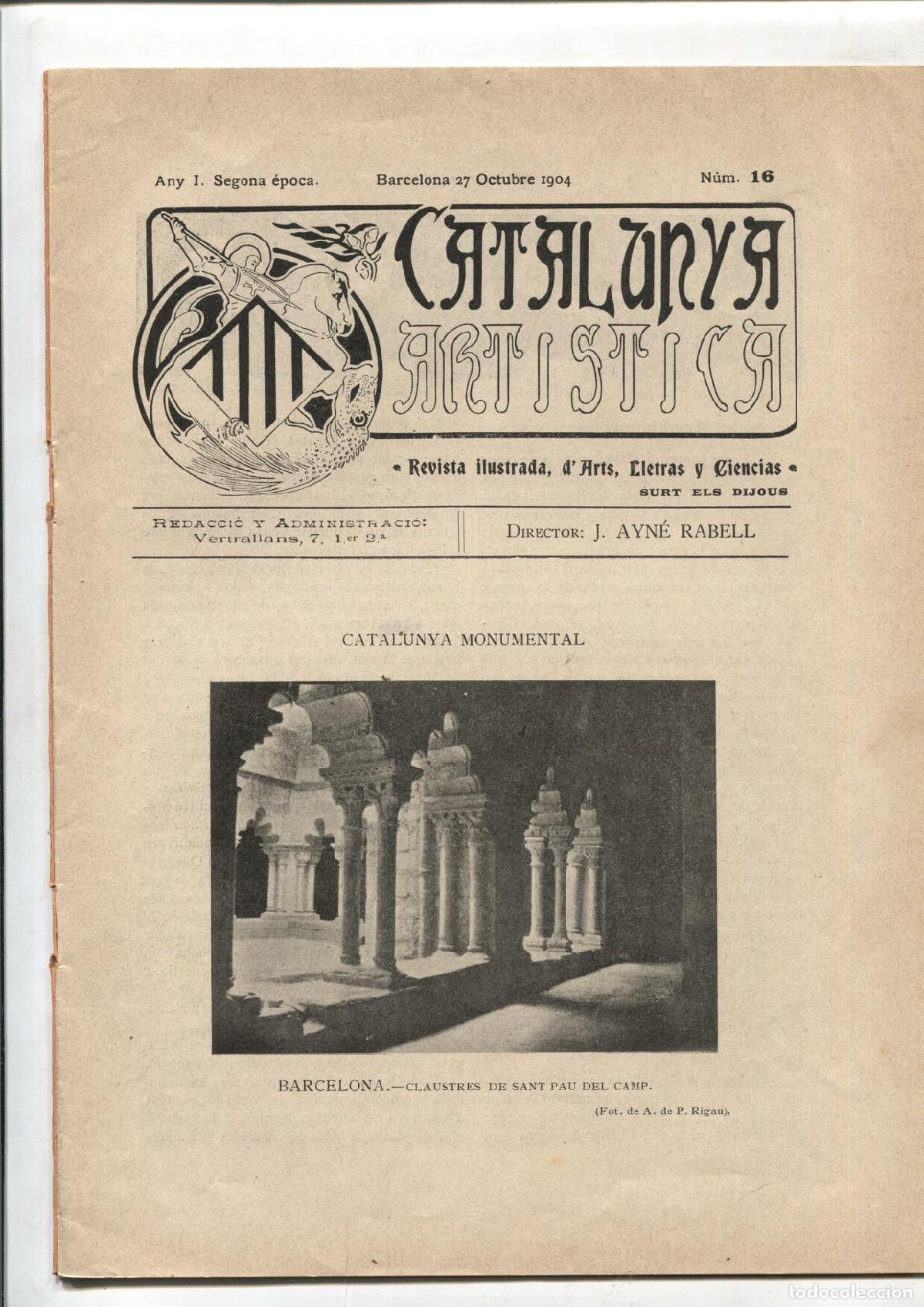 Postales: Catalunya Artistica segona epoca numero 16: Claustres de Sant Pau del Camp en Barcelona - Varios