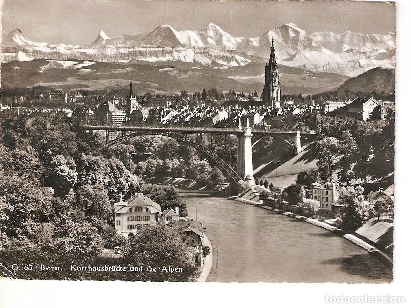 Postcards: Postal 026375 : Berne. Pont de la Grenette et les Alpes - Varios