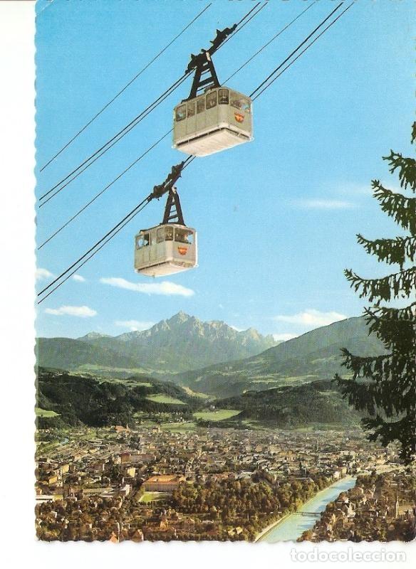 Cartoline: Postal 026522 : Innsbrucker Nordkettenbahn, Wagenkreuzung, Blick auf Innsbruck - Varios