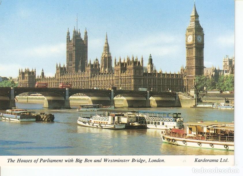 Postales: Postal 032722 : The Houses of Parliament with Big Ben and Westminster Bridge London - Varios