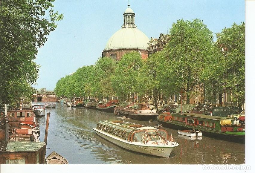 Postais: Postal 032923 : Amsterdam/Holland Woonboten in het Singel en ronde Lutherse Kerk - Varios