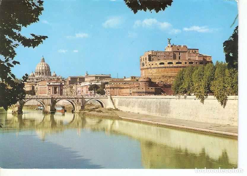 Postkarten: Postal 033334 : Roma. Sanit Angelos Castle and Basilica of Saint Peters from the Tiber Bank - Varios