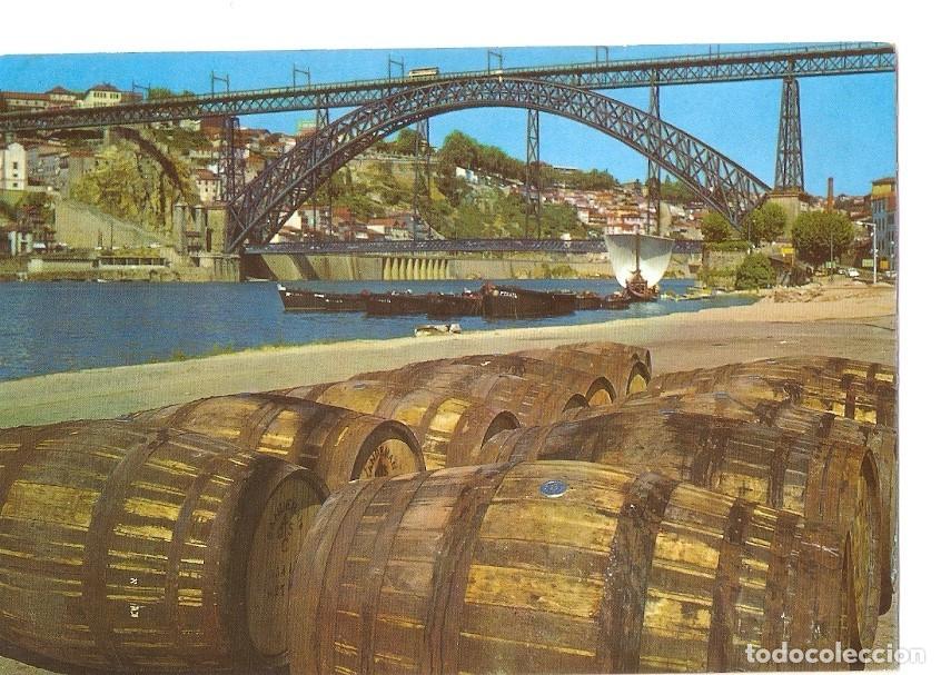 Postais: Postal 034023 : Porto (Portugal). Portos wine ready to be shipped and D. Luiz bridge - Varios