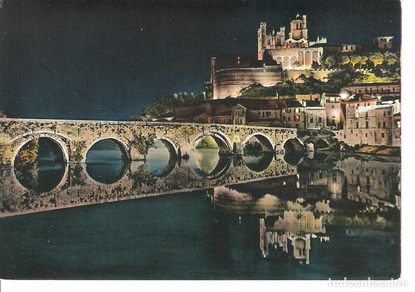Postales: Postal 034507 : Francia. Beziers (Herault) - Panorama sur la Cathedrale St. Nazaire - Vue la Nuit -