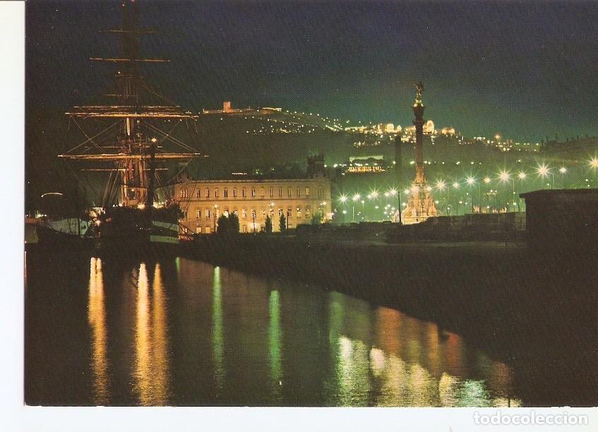 Postais: Postal 035191 : Barcelona. Nocturna del Puerto y Montjuich al fondo - Varios