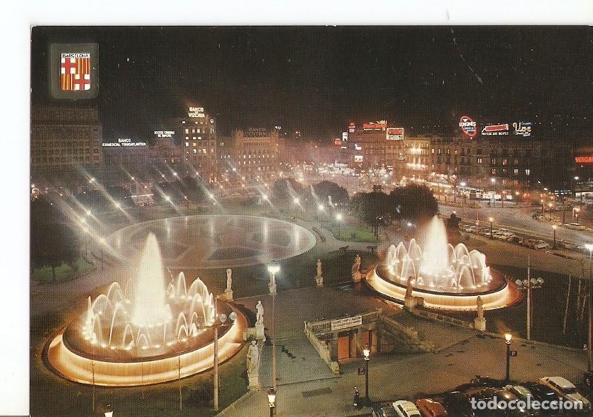 Postkarten: Postal 035230 : Barcelona. Plaza de Catalu&ntilde;a. Vista nocturna - Varios