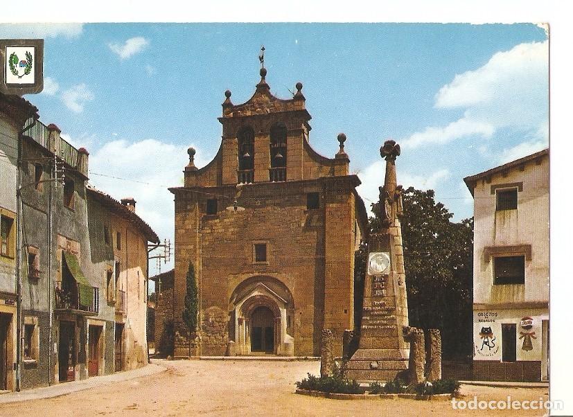 Cartoline: Postal 035547 : Folgueroles. Iglesia romanica de Santa Maria. Plaza y monumento a Mossen Jacint Verd