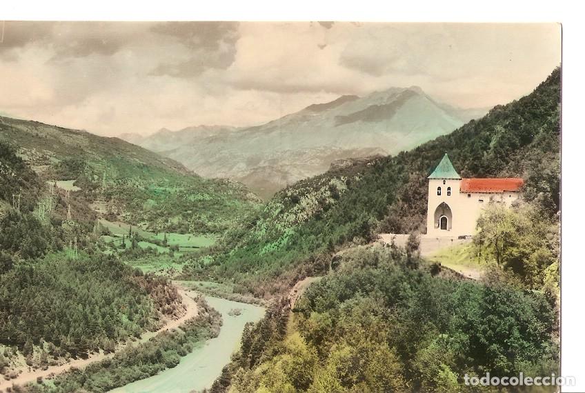 Postkarten: Postal 036560 : Biescas. Santa Elena rio Gallego y carretera de Francia - Varios