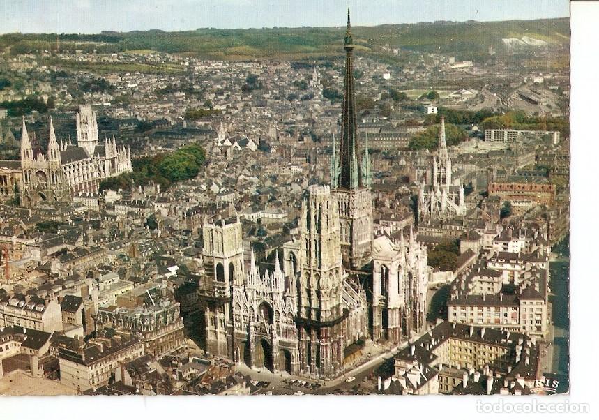 Postais: Postal 036832 : Rouen (Seine-Maritime). En avion sur Rouen La Cathedrale St-Maclou et St-Ouen - Vari