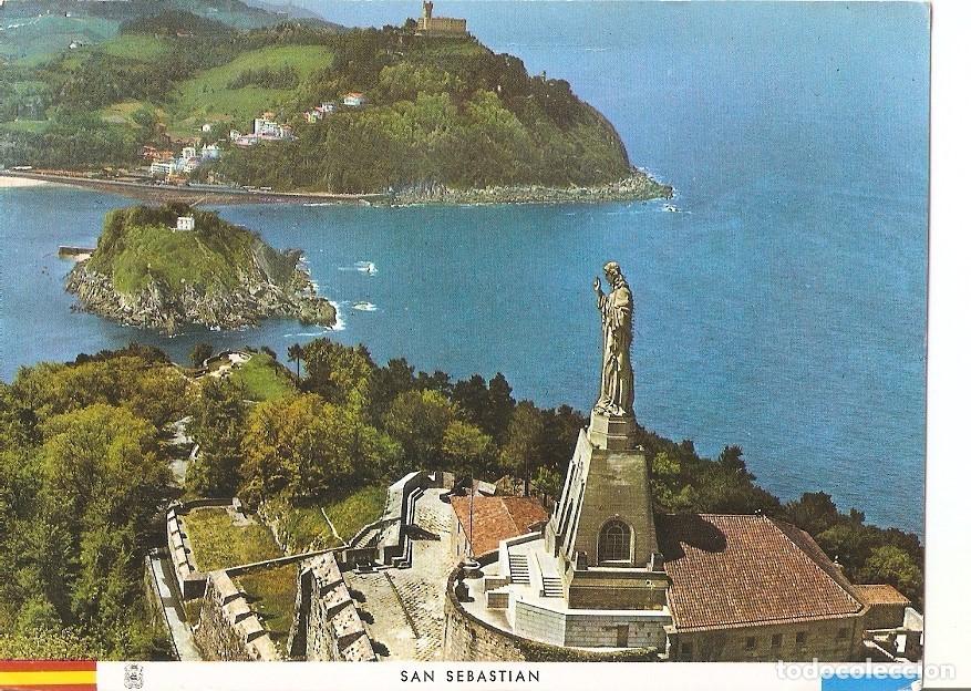 Postales: Postal 037149 : San Sebastian. Monumento al Sagrado Corazon y Monte Igueldo - Varios