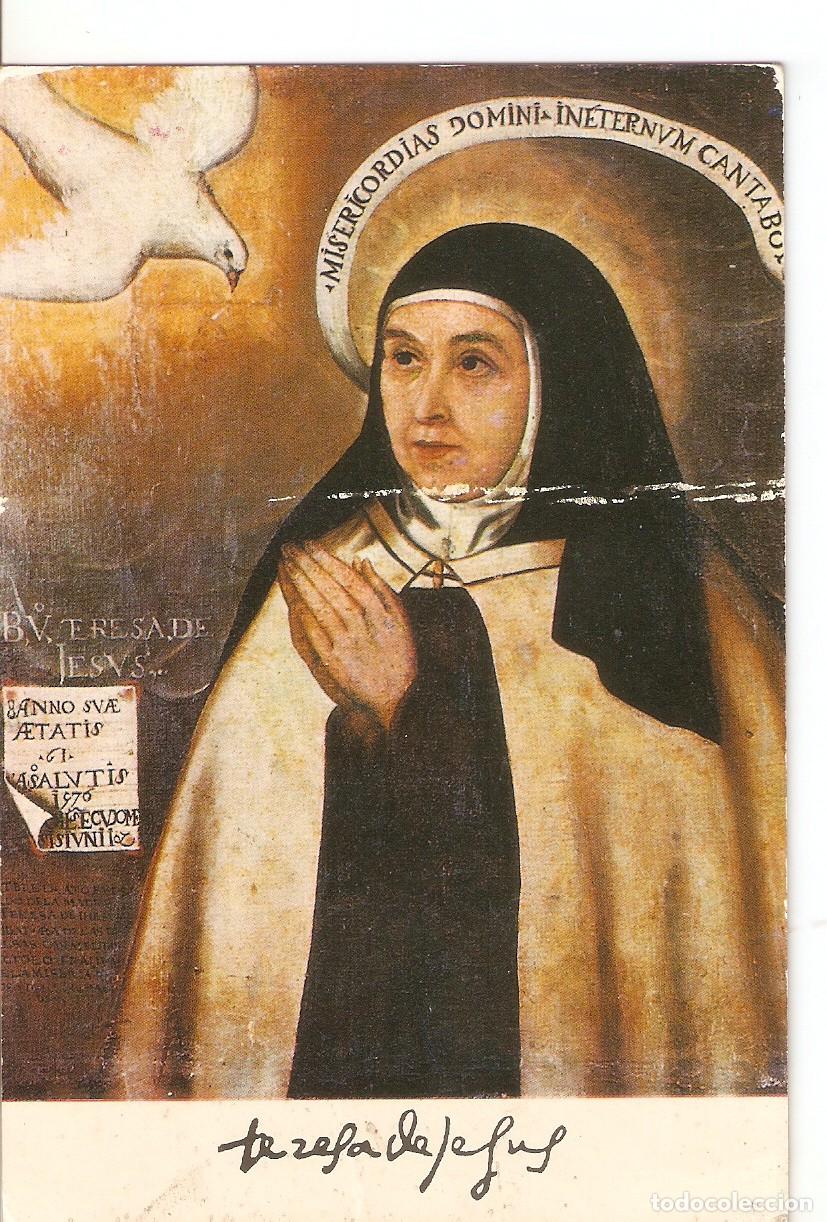 Postales: Postal 037620 : Alba de Tormes (Carmelitas). Autentico retrato de Santa Teresa de Jesus por Fray Jua