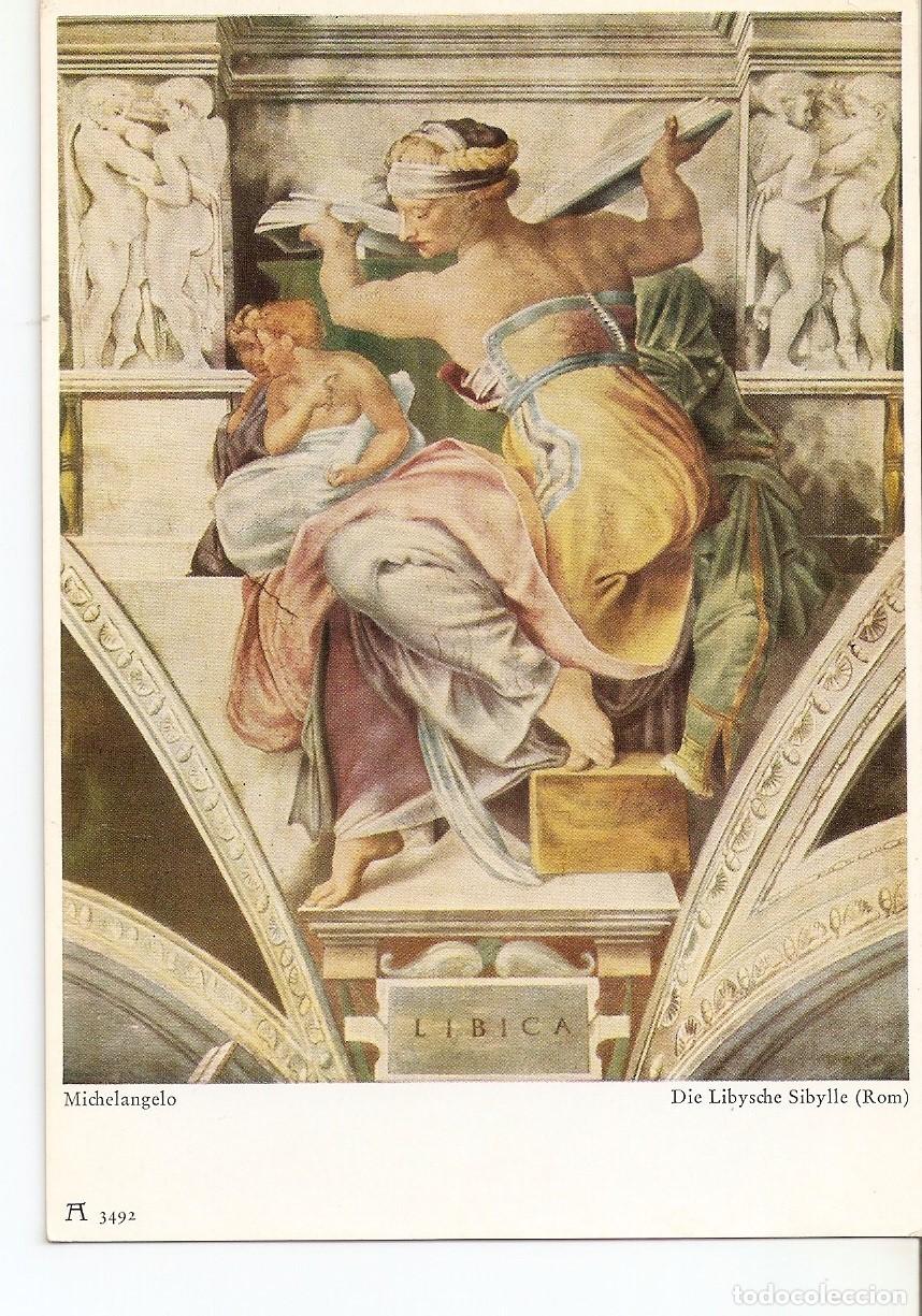Cartoline: Postal 037578 : Michelangelo Buonarroti. Die Lybische Sibylle - Varios