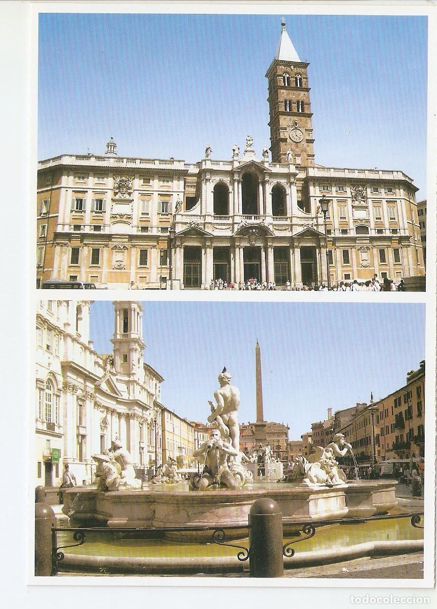 Cartoline: Postal 038519 : Roma. Basilica de Santa Maria Mayor - La Plaza Navona - Varios