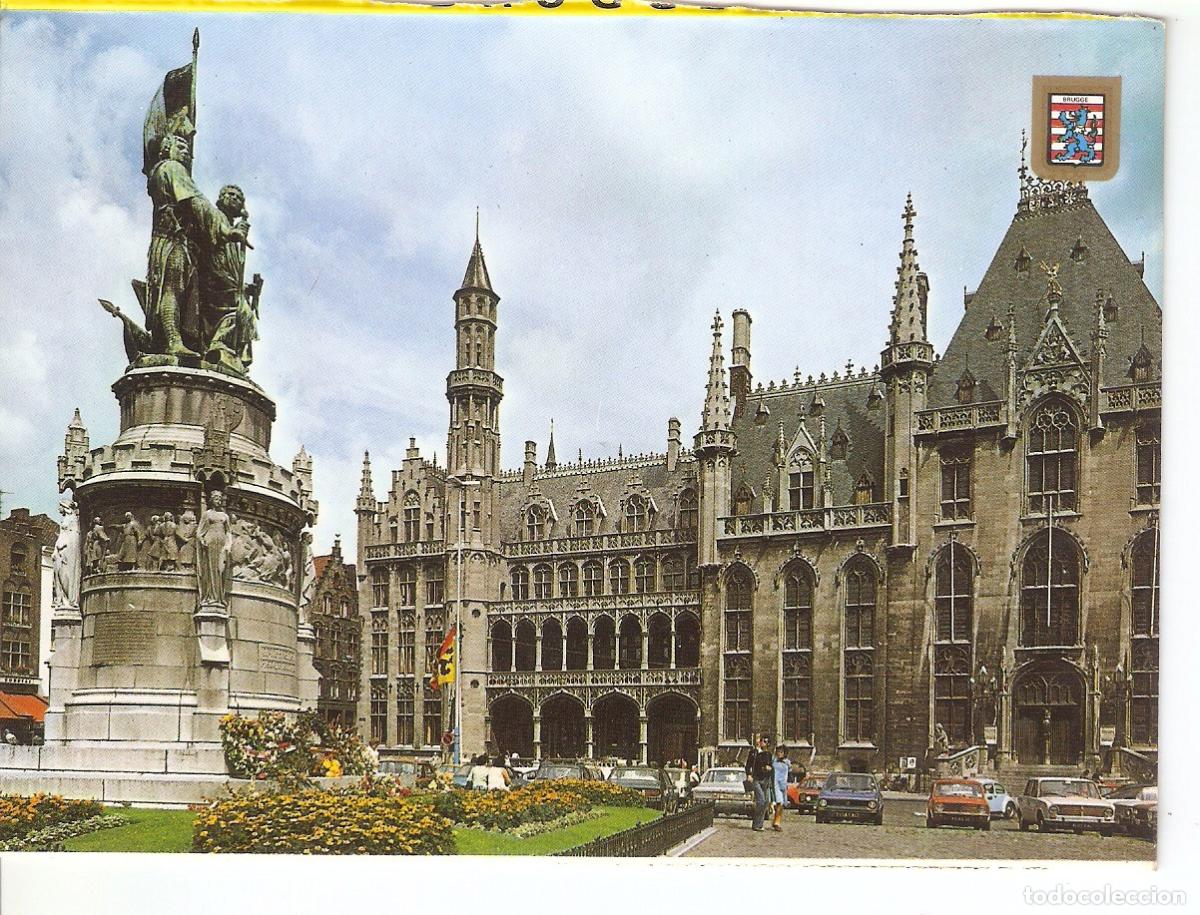 Postkarten: Postal 038556 : Brugge. Grand Square and Statue - Varios
