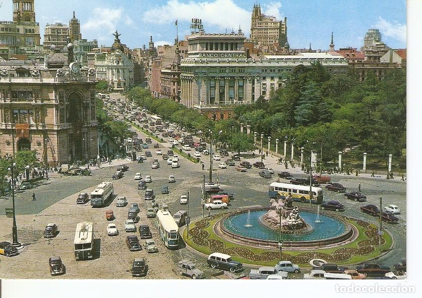 Postkarten: Postal 040093 : Madrid. Panoramica de la Plaza de la Cibeles y calle de Alcala - Varios