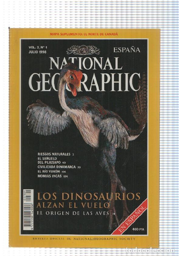Postales: National Geographic Revista: Julio 1997, Vol. 1 num 2 - Los Dinosaurios alzan el vuelo. Falta Mapa s