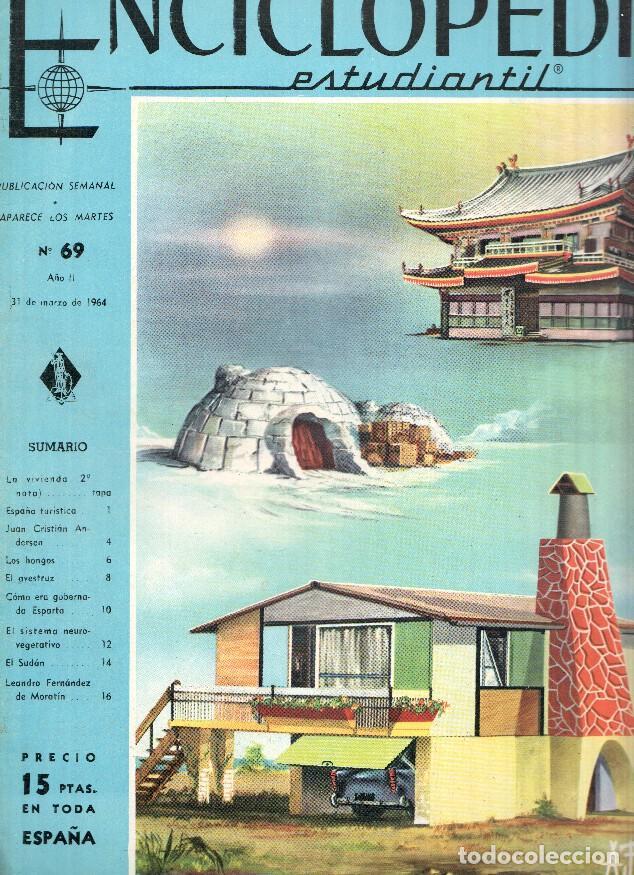 Postcards: Enciclopedia Estudiantil numero 069 (1964): Leandro Fernandez de Moratin, Juan Cristian Andersen - v