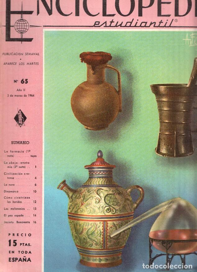 Cartoline: Enciclopedia Estudiantil numero 065 (1964): Jacinto Benavente, Los melanesios, La nave, Dinamarca -