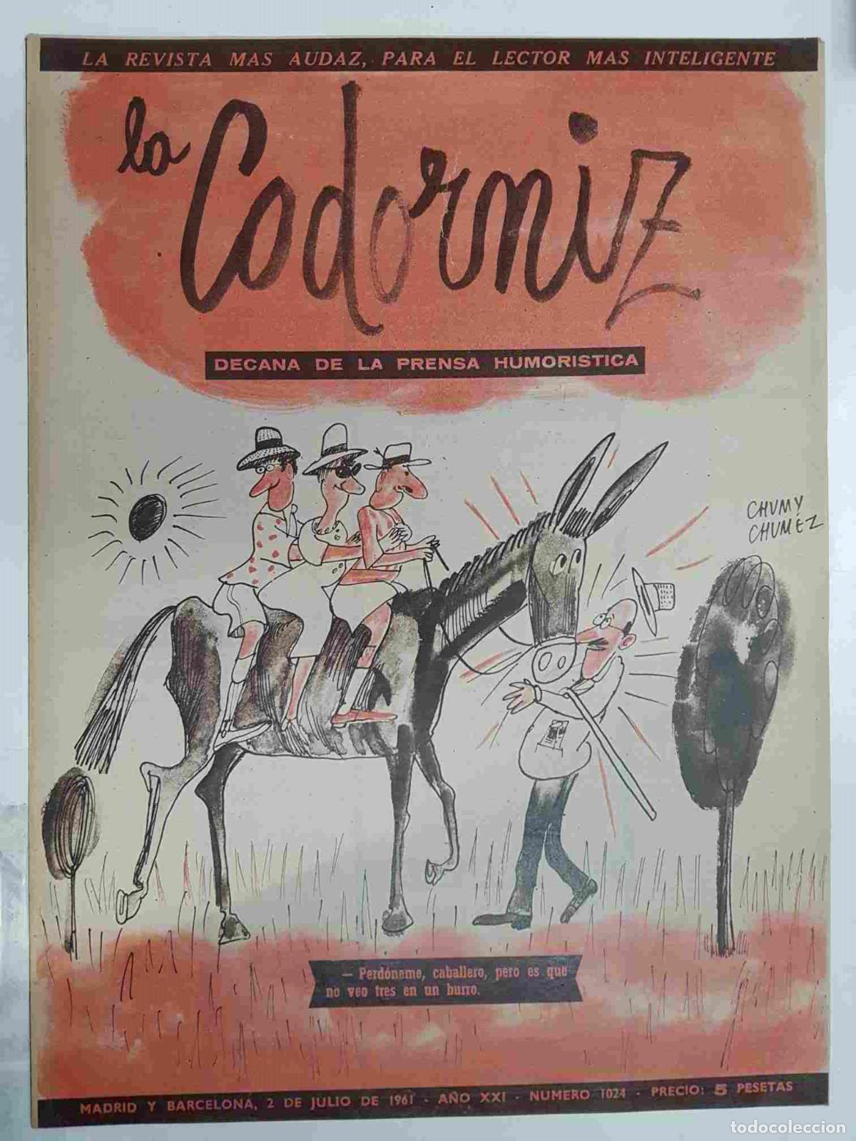 Postales: Revista la Codorniz: num 1024 A&ntilde;o XXI, 2 de Julio de 1961