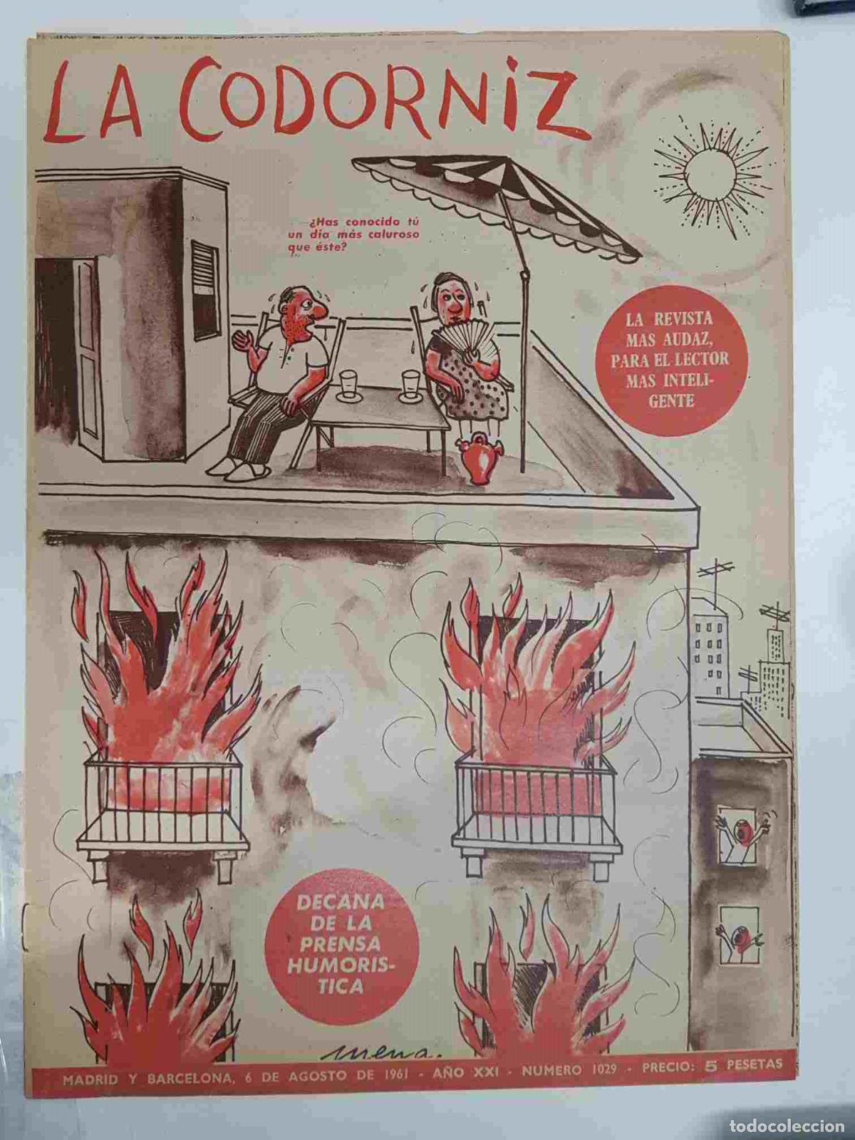 Postales: Revista la Codorniz: num 1029 A&ntilde;o XXI, 6 de Agosto de 1961