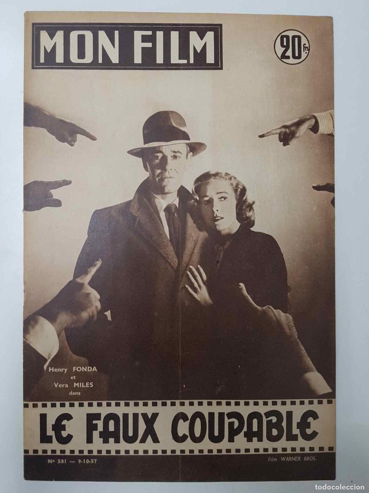 Postais: Revista: Mon Film num 581, 9-10-57. Le faux coupable. Portada: Henry Fonda, et Vera Miles