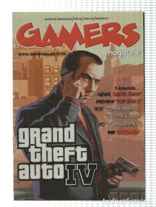 Postales: Gamers Magazine: num 35 a&ntilde;o III, abril 08 - Grand Theft Auto IV - NULL