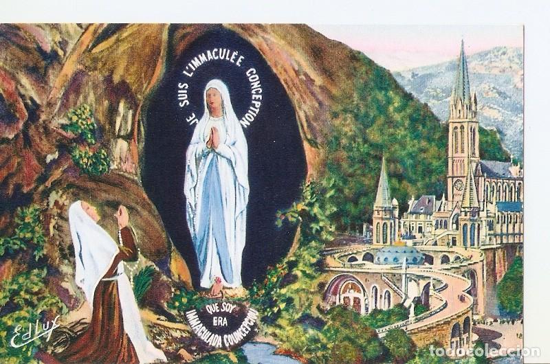 Postcards: Postal 042224 : Lourdes. The Basilica and the Apparition - Varios