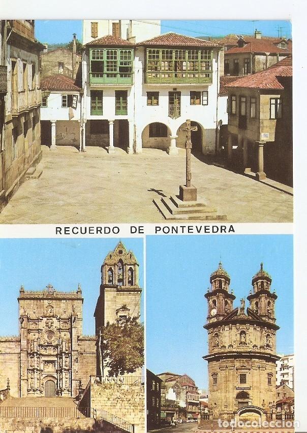 Cartoline: Postal 042496 : Pontevedra. Plaza de la Le&ntilde;a. Basilica de Santa Maria. La Peregrina - Varios