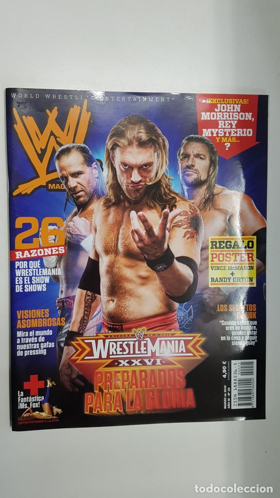Postales: Revista lucha libre: WWE Magazine a&ntilde;o III num 25, marzo 2010. Regalo poster Vince McMahon + Randy Or