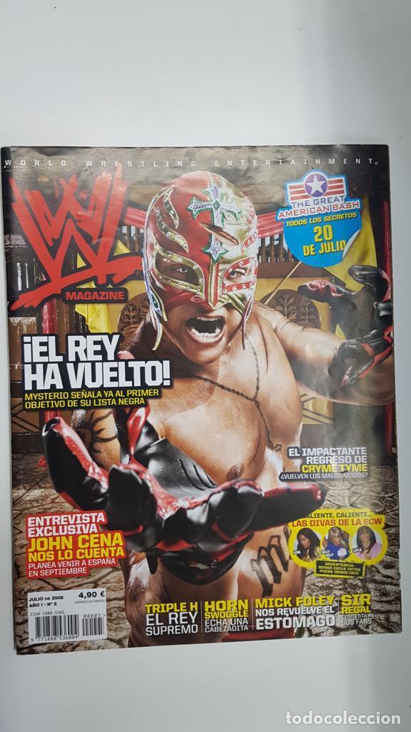 Postales: Revista lucha libre: WWE Magazine a&ntilde;o I num 5, julio 2008. Las divas de la ECW. Poster Rey Misterio