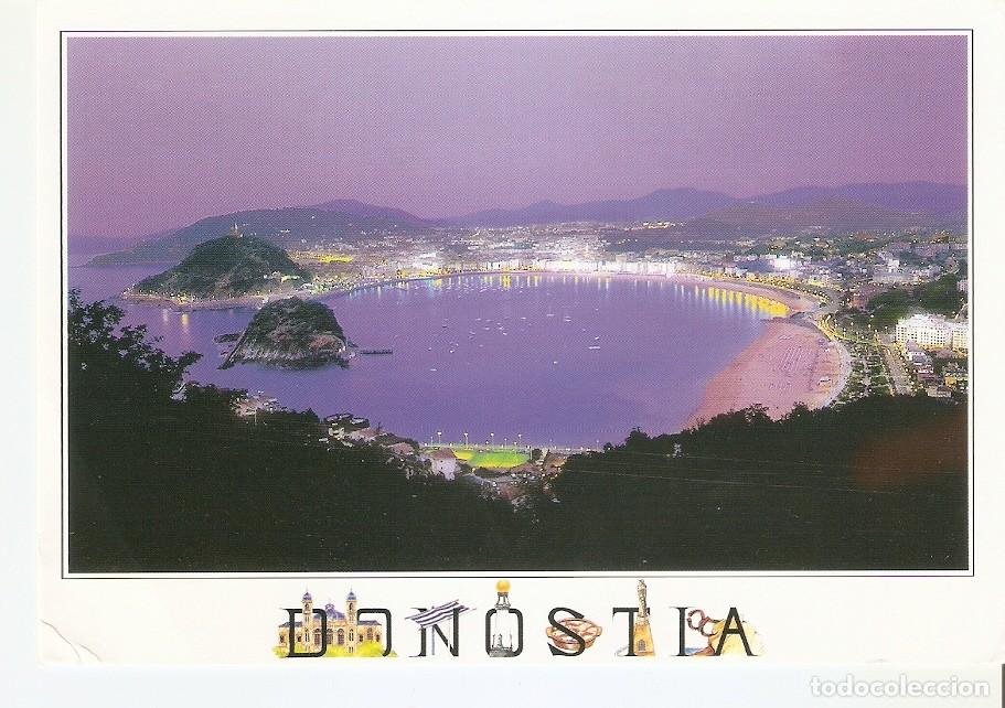 Postkarten: Postal 043997 : San Sebastian - Donostia. Playa de la Concha (Vista nocturna) - Varios