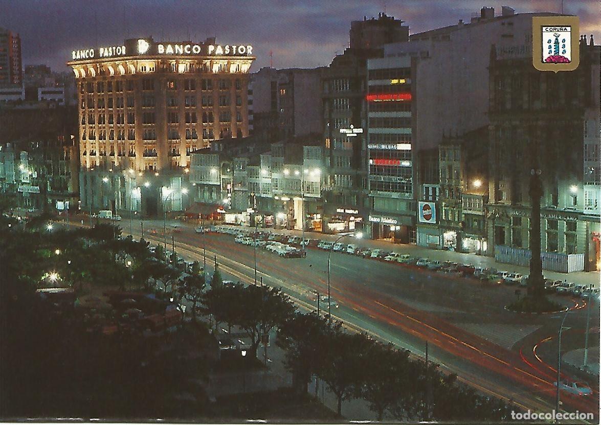 Cartoline: Postal 52383: LA CORU&Ntilde;A - El Canton Grande de noche - Varios