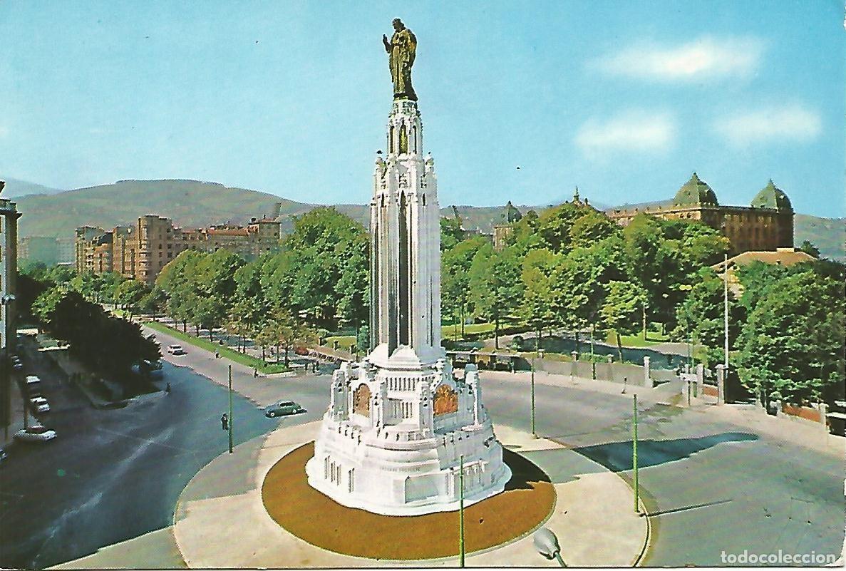 Postales: Postal 52283: BILBAO - Plaza y monumento del Sagrado Corazon - Varios