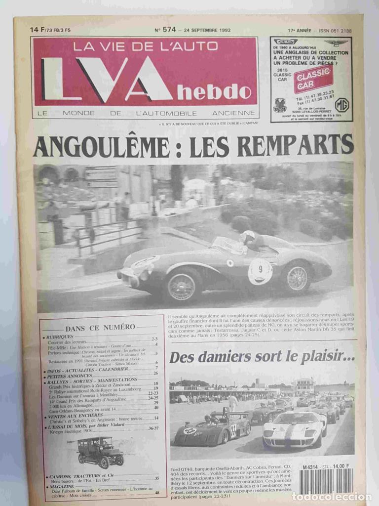 Postales: Revista, Magazine: La Vie de l'Auto LVA hebdo num 574, 24 septembre 1992 - Angoul&ecirc;me les remparts -