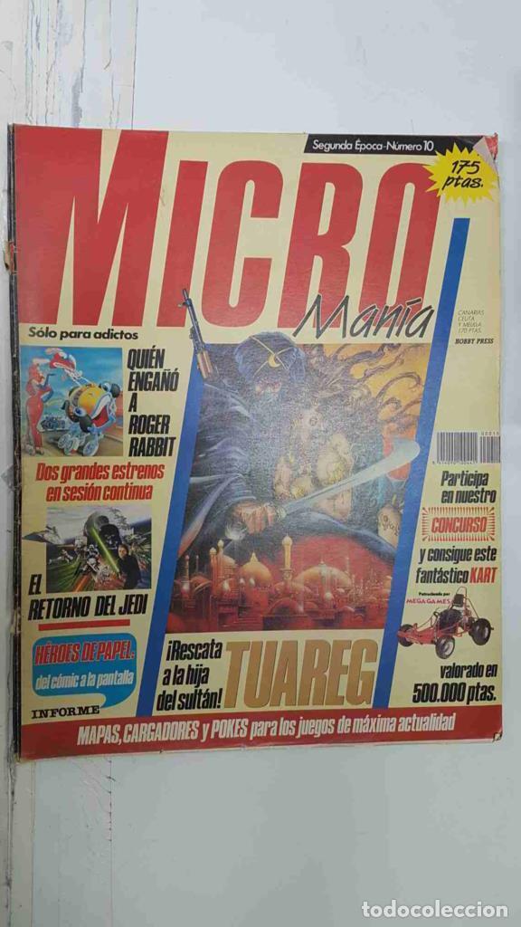 Postales: Revista Micromania Segunda Epoca num 10, A&ntilde;o V, marzo 1989 - Tema de la portada Tuareg. Megajuego Dr