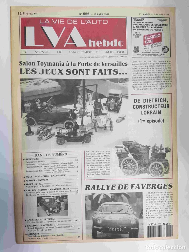 Postales: Revista, Magazine: La Vie de l'Auto LVA hebdo num 556, 16 avril 1992 - Salon Toymania a la Porte de