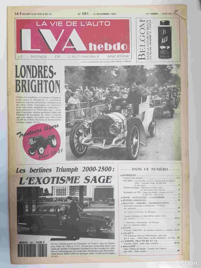 Postkarten: Revista, Magazine: La Vie de l'Auto LVA hebdo num 581, 12 novembre 1992 - Londres/Brighton - NULL