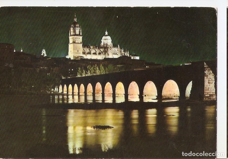 Postcards: Postal 044381 : Salamanca. Catedral y puente romano. Efecto nocturno - Varios
