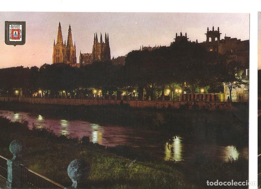 Postcards: Postal 044390 : Burgos. Rio Arlanzon y Catedral. Anochecer - Varios