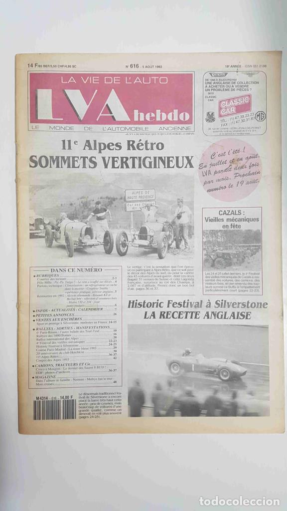Postales: Revista, Magazine: La Vie de l'Auto LVA Hebdo num 616, aout 1993 - 11e Alpes R&eacute;tro sommets vertigine