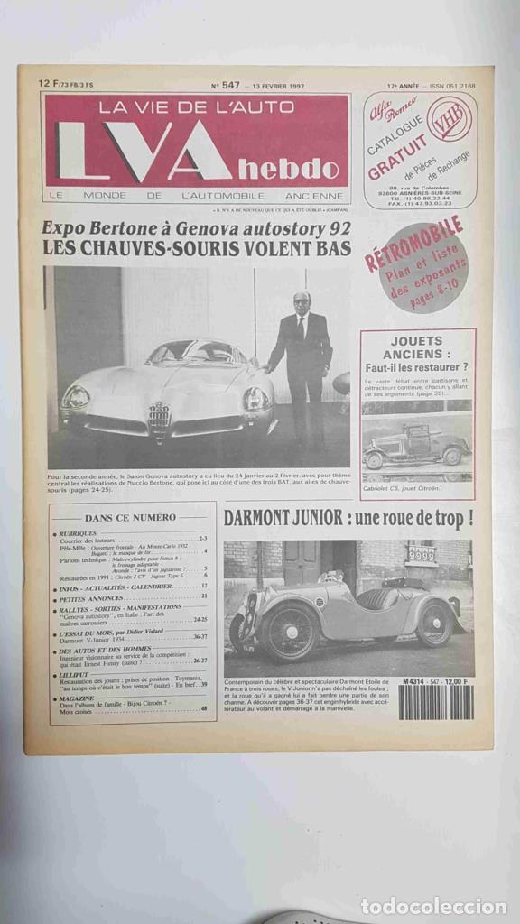Postales: Revista, Magazine: La Vie de l'Auto LVA Hebdo num 547, 13 fevrier 1992 - Expo Bertone a Genova autos