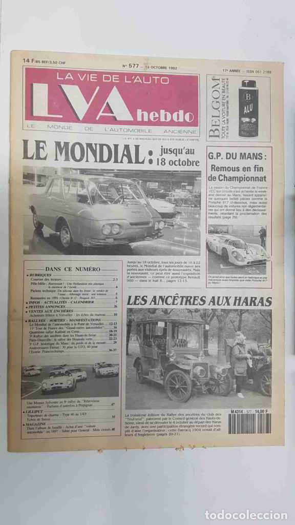 Postales: Revista, Magazine: La Vie de l'Auto LVA Hebdo num 577, 15 octobre 1992 - Le mondial jusqu'au 18 octo