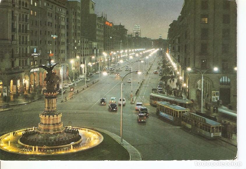 Postais: Postal 044886 : Zaragoza. Nocturno. Plaza de Espa&ntilde;a y Avenida de la Independencia - Varios