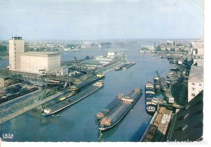 Postkarten: Postal 044914 : Bale (Suisse) - vue sur les port du Rhin au Petit-Huningue avec le coin des trois pa