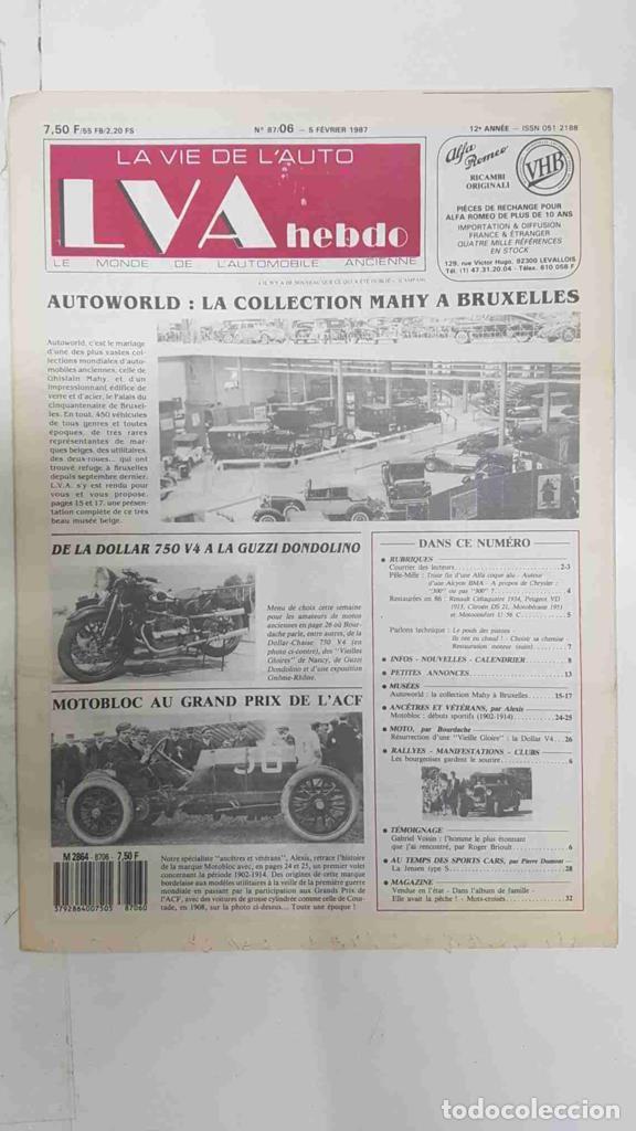 Postales: Revista, Magazine: La Vie de l'Auto LVA Hebdo num 87/06, 5 fevrier 1987 - Autoworld la collection ma