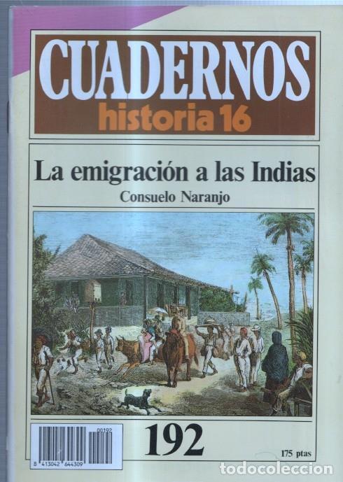 Cartoline: Revista Cuadernos Historia 16 numero 192: La emigracion a las indias - Consuelo Naranjo