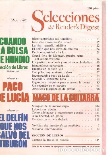 Cartoline: Selecciones del Reader s Digest mayo 1980: Cuando la bolsa se hundio- Paco de - varios