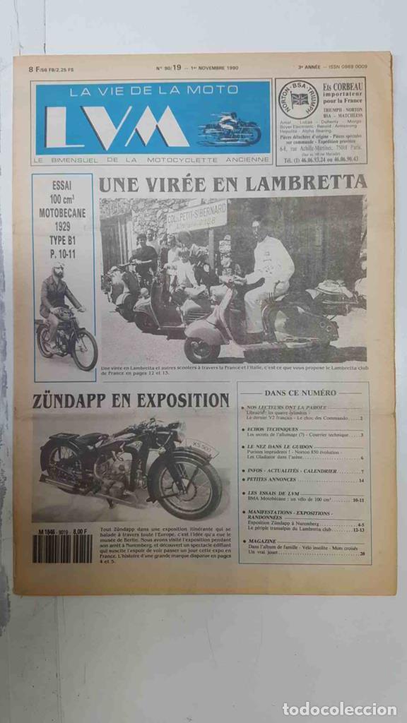 Postales: La vie de la moto LVM numero 90/19, 1 novembre 1990 - Le periple transalpin du Lambretta Club - var